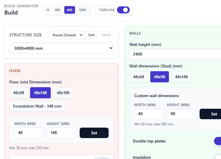 Autostrek build generator screenshot