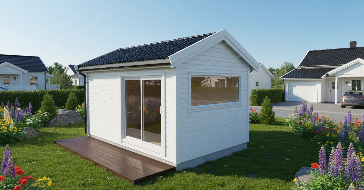 Modern garden room with large windows