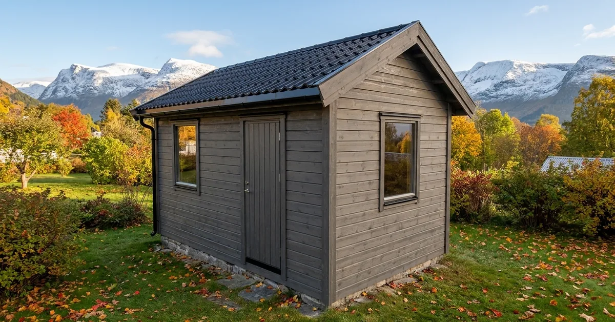 Grey shed designed with Autostrek