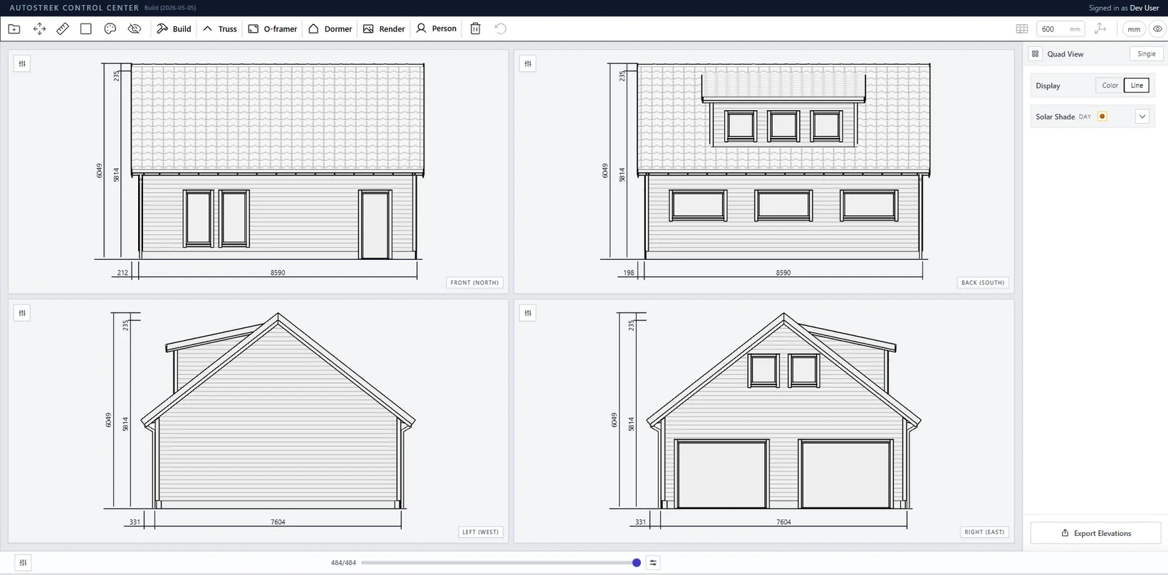 Building elevations prepared in Autostrek